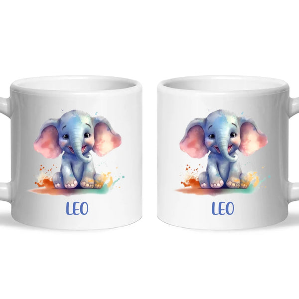 Adorable Elephant - Personalised Kids Mug