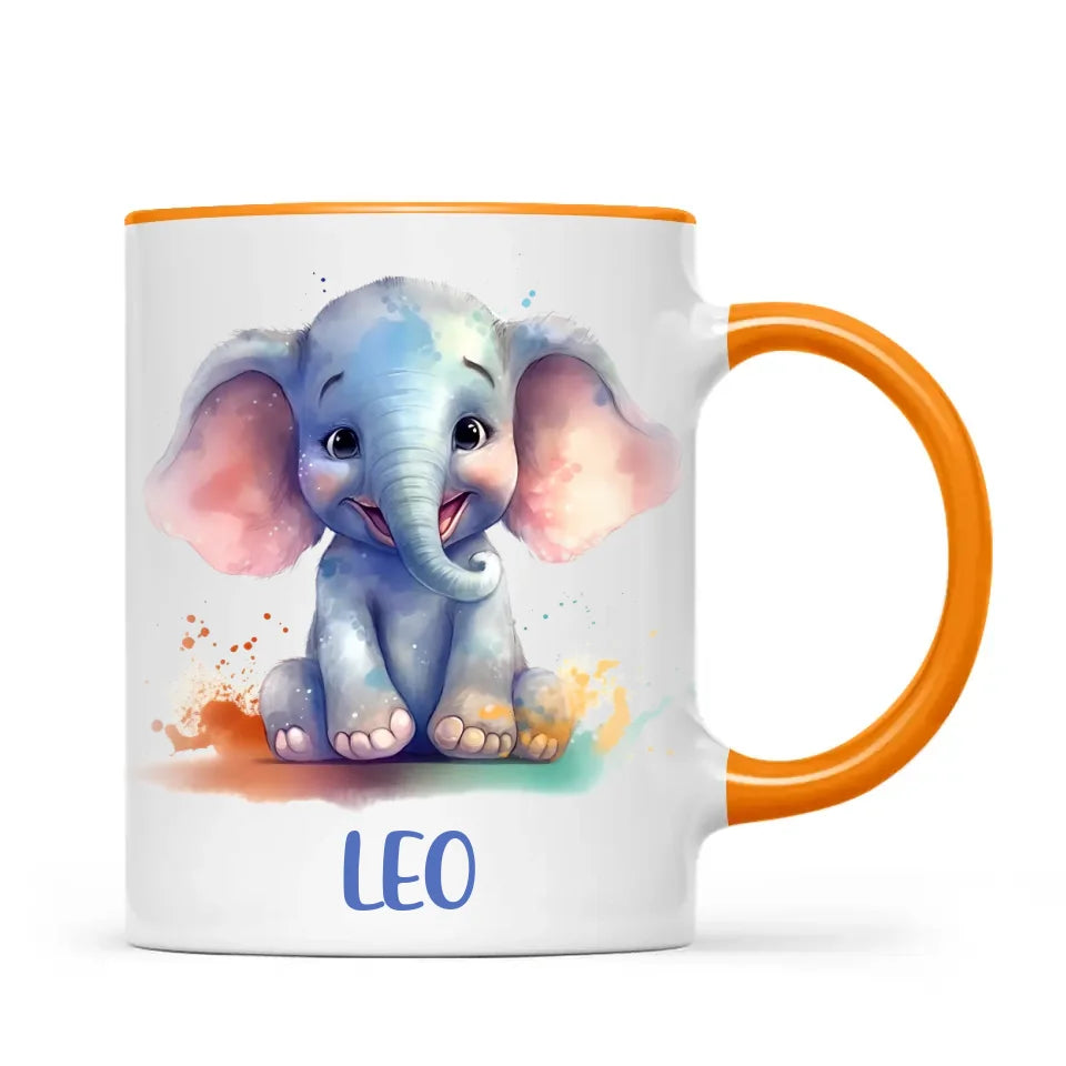 Adorable Elephant - Personalised Kids Mug