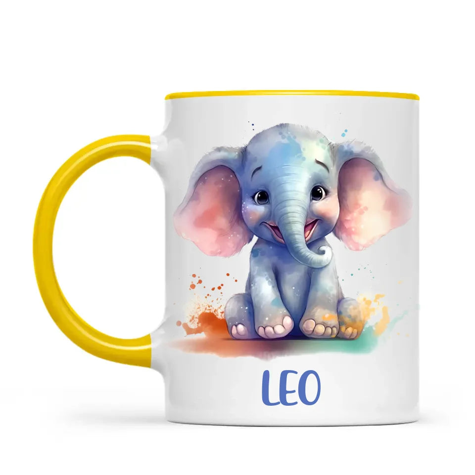 Adorable Elephant - Personalised Kids Mug