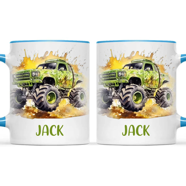 Green Giant Monster Truck - Personalised Kids Mug