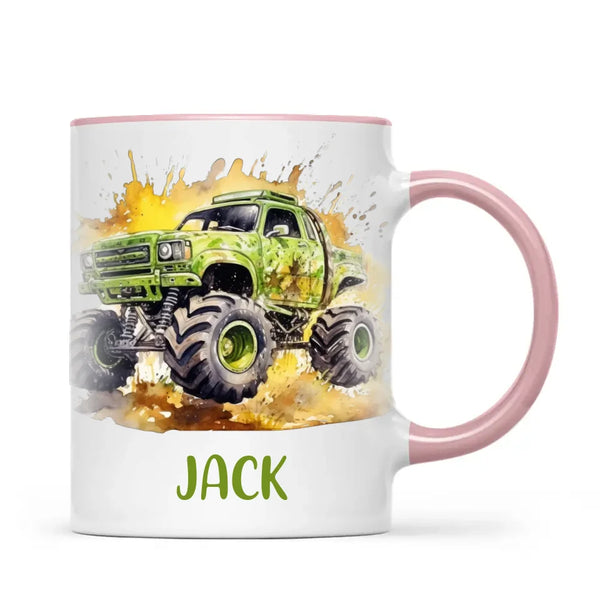 Green Giant Monster Truck - Personalised Kids Mug