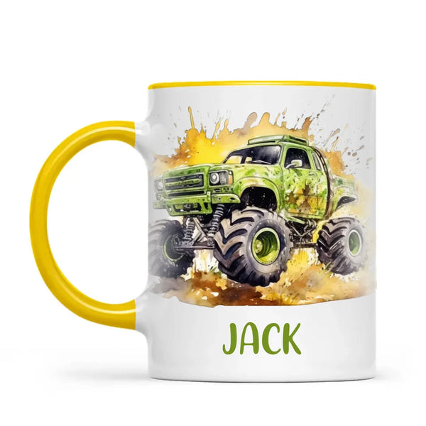 Green Giant Monster Truck - Personalised Kids Mug