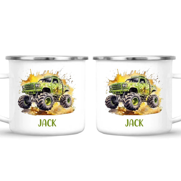 Green Giant Monster Truck - Personalised Kids Mug