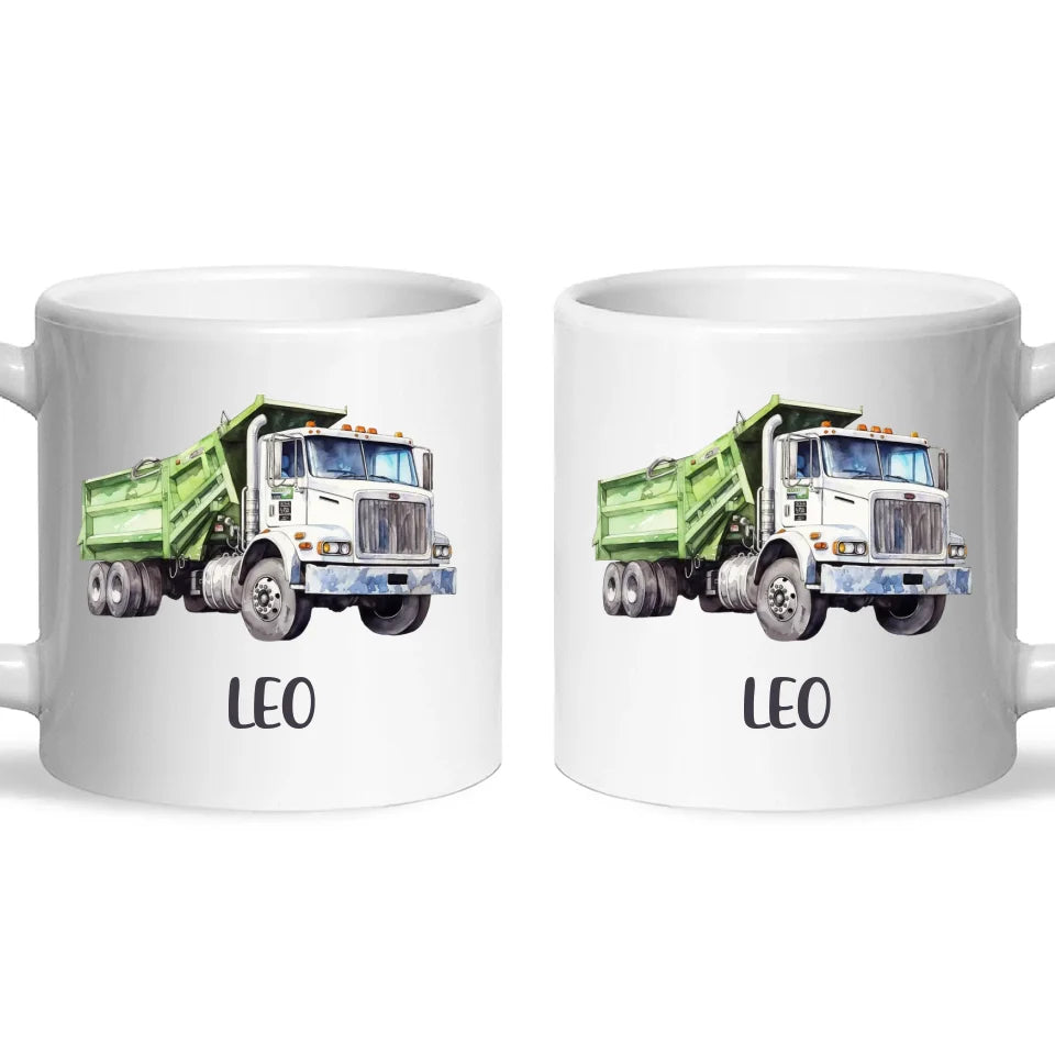 Dump Truck Delight - Personalised Kids Mug