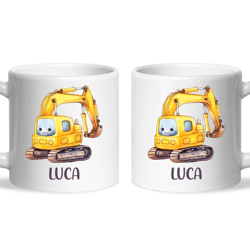 Happy Little Digger - Personalised Kids Mug