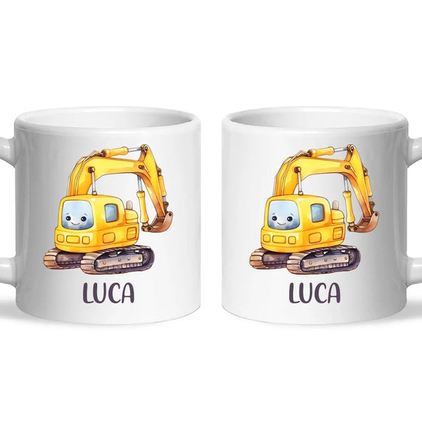 Happy Little Digger - Personalised Kids Mug