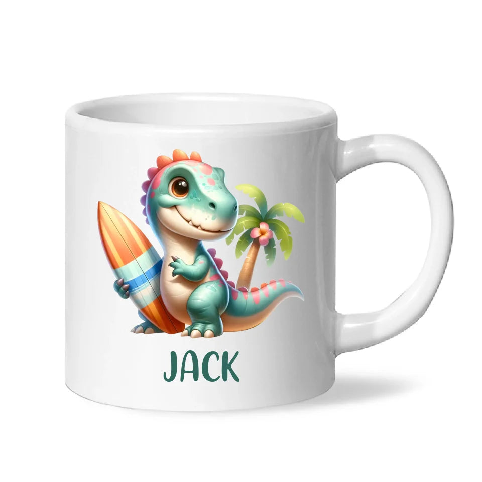 Wave Rider Dino - Personalised Kids Mug