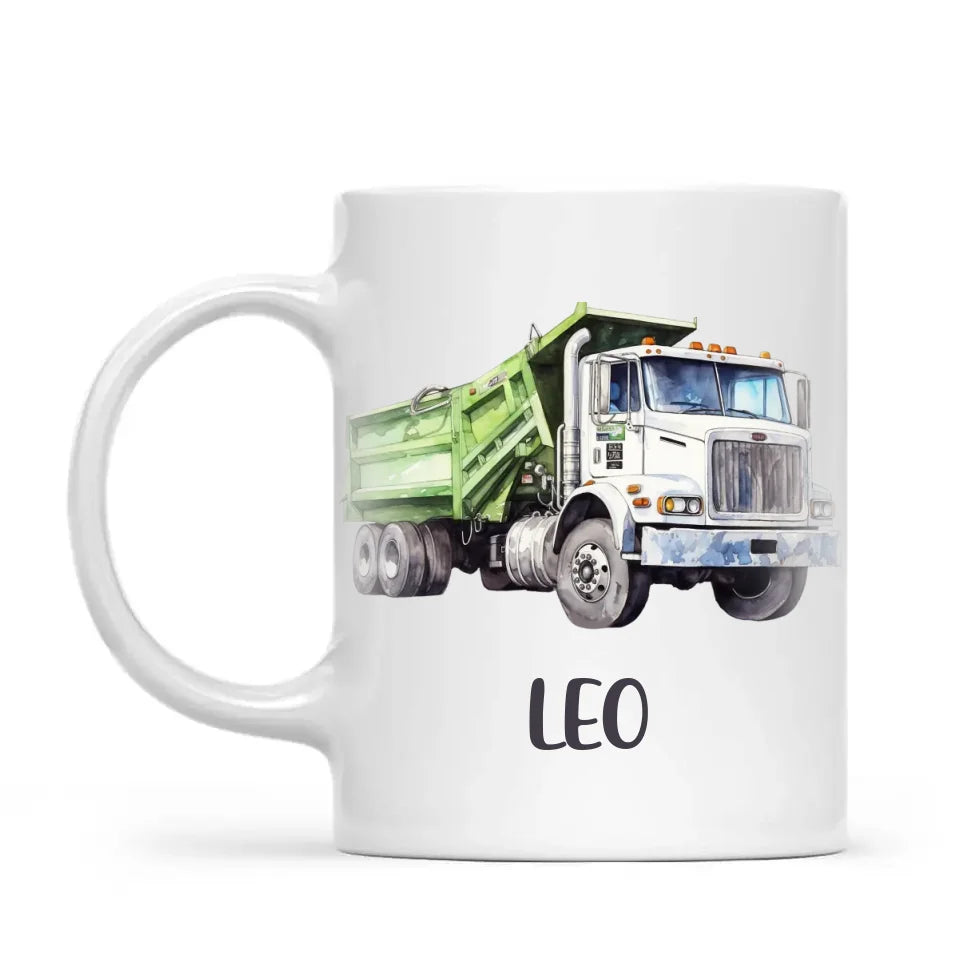 Dump Truck Delight - Personalised Kids Mug