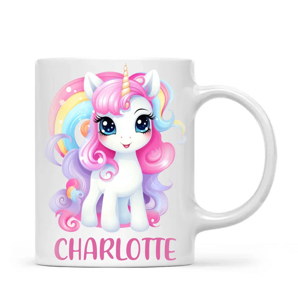 Personalised with Name, Magical Unicorn Kids Mug – Custom Unicorn Cup for Children – Available in 11oz, 6oz & Enamel Options