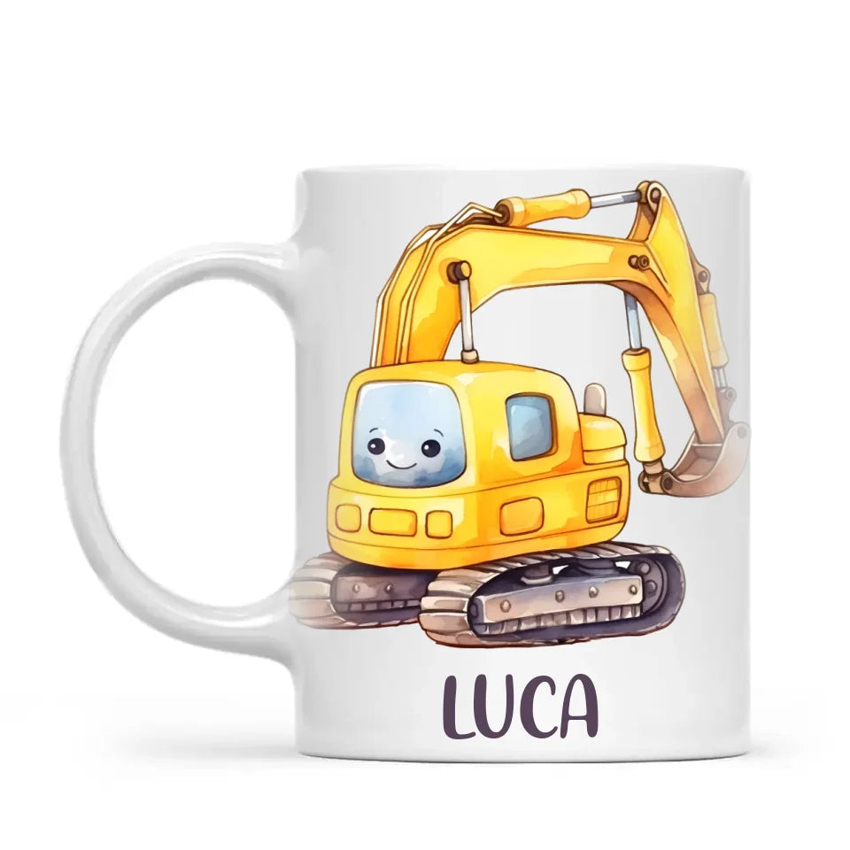 Happy Little Digger - Personalised Kids Mug