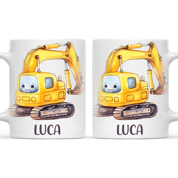 Happy Little Digger - Personalised Kids Mug