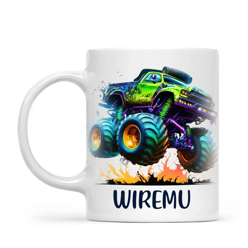 Neon Fury Truck - Personalised Kids Mug