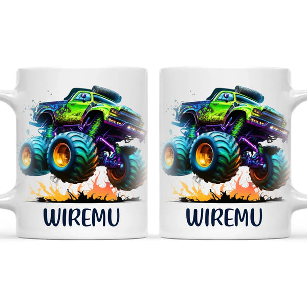 Neon Fury Truck - Personalised Kids Mug