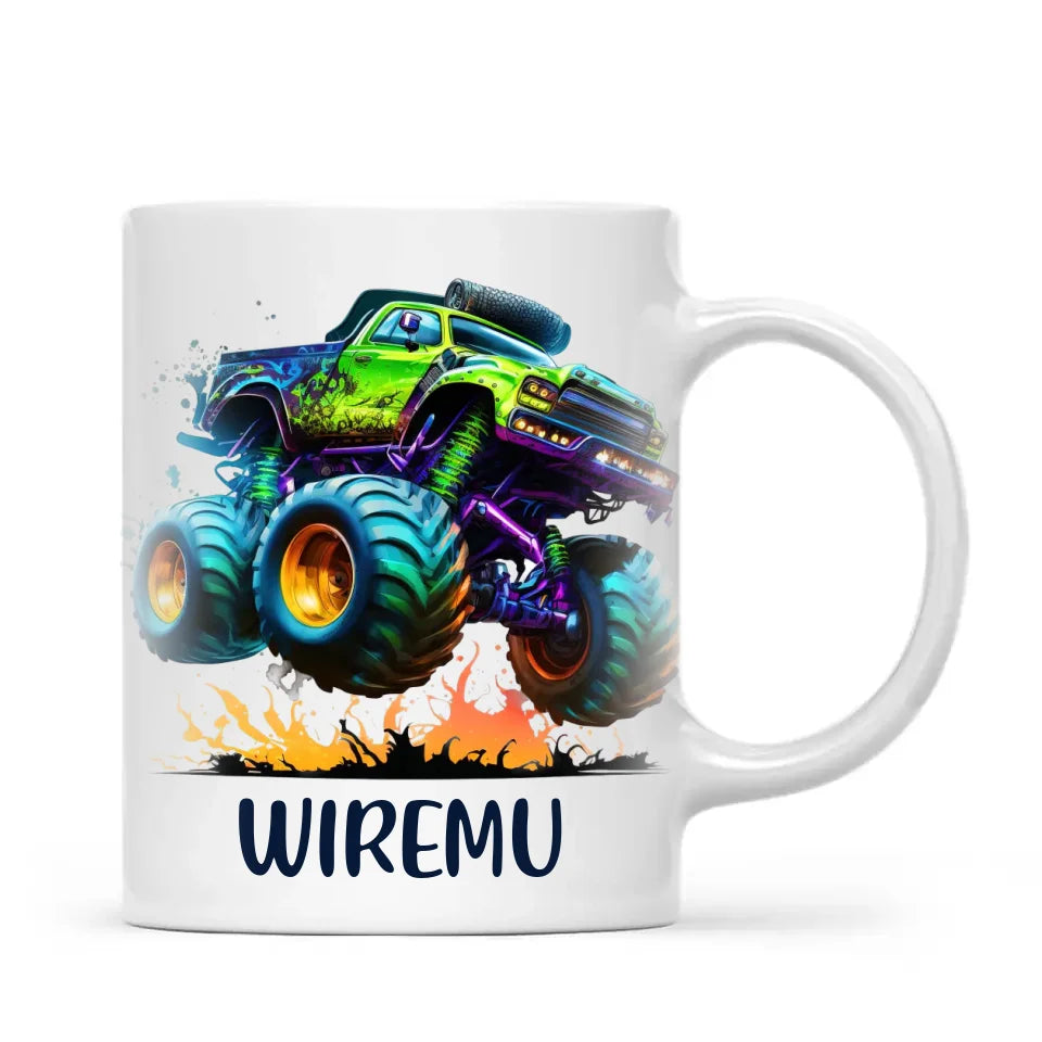 Neon Fury Truck - Personalised Kids Mug