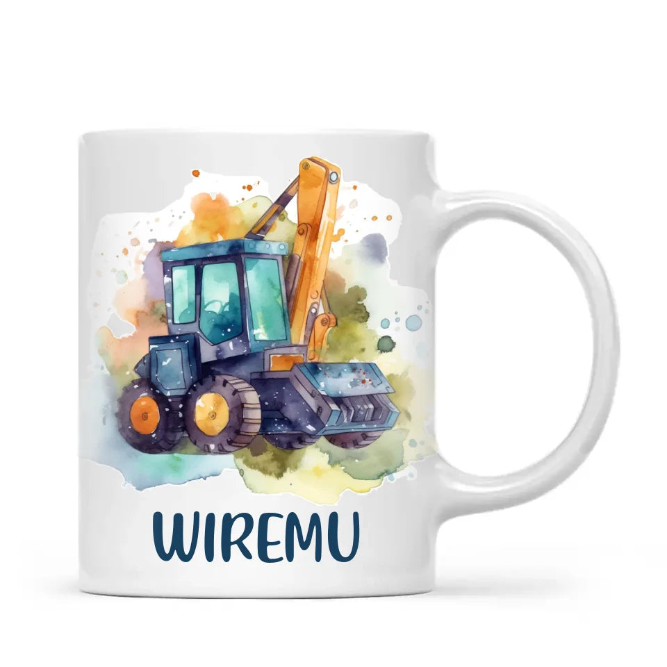 Splashy Digger Fun - Personalised Kids Mug