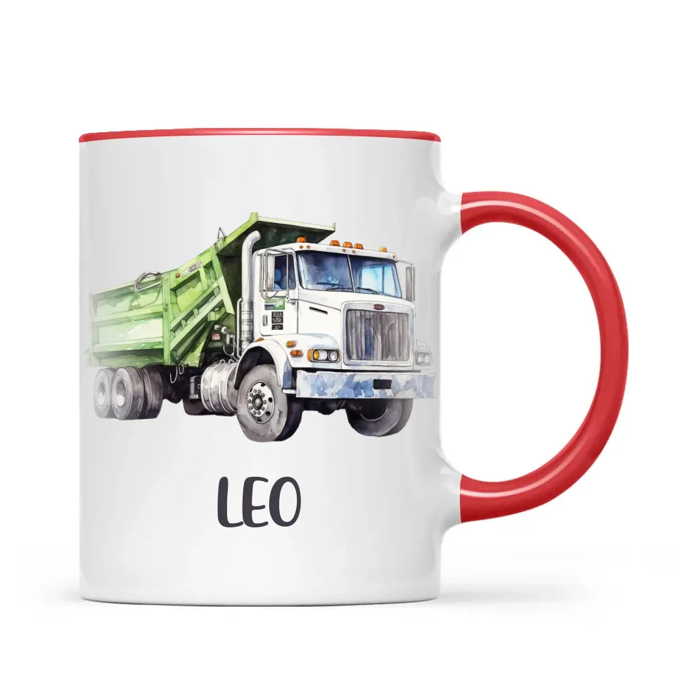 Dump Truck Delight - Personalised Kids Mug