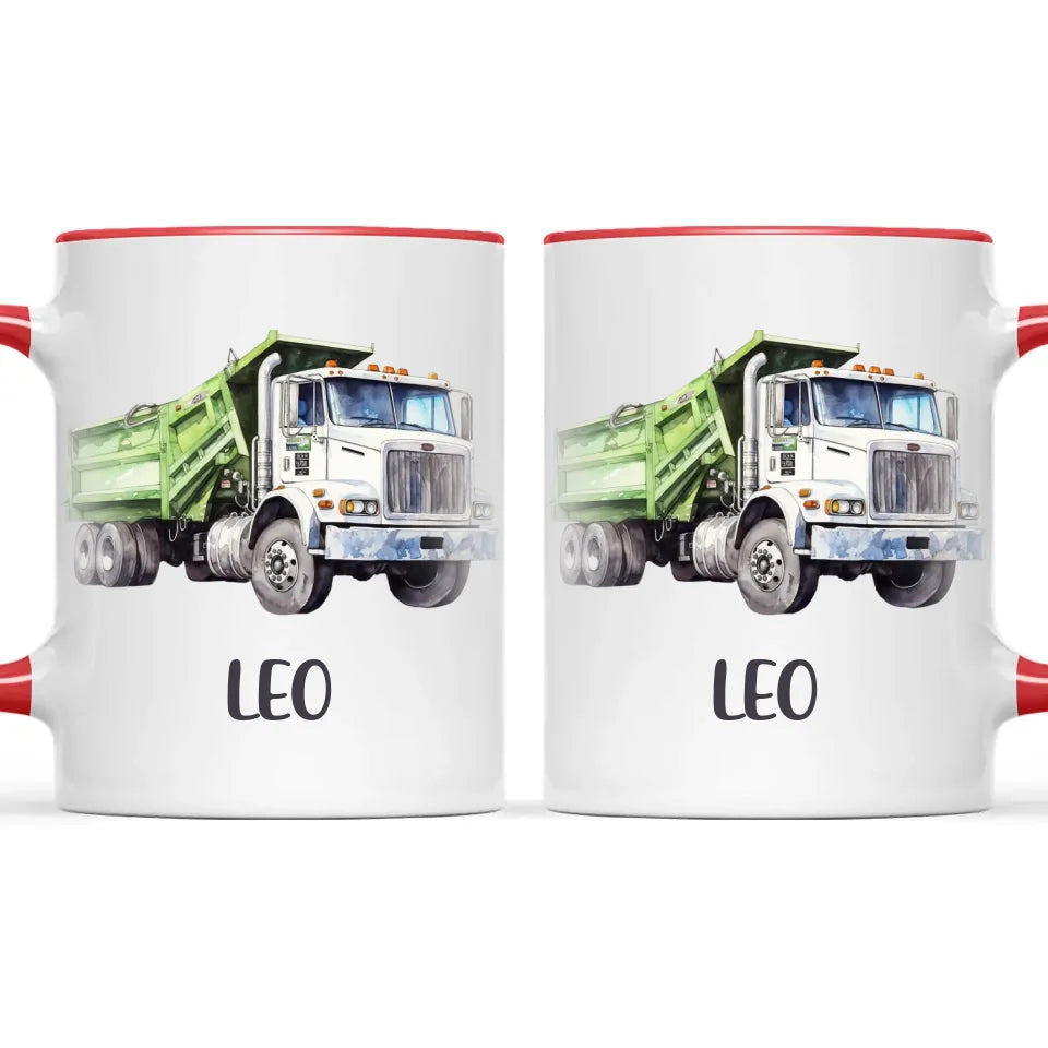 Dump Truck Delight - Personalised Kids Mug