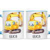 Happy Little Digger - Personalised Kids Mug