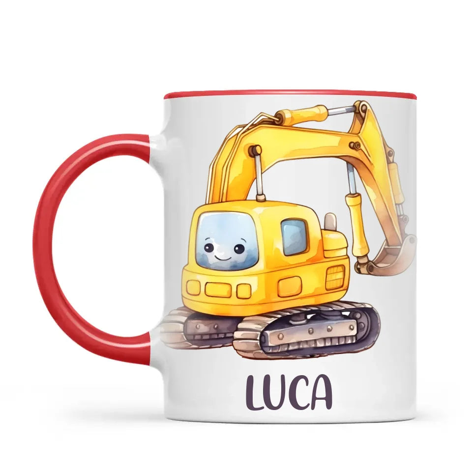 Happy Little Digger - Personalised Kids Mug