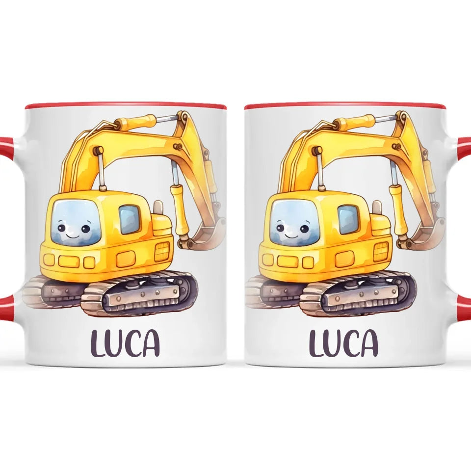 Happy Little Digger - Personalised Kids Mug