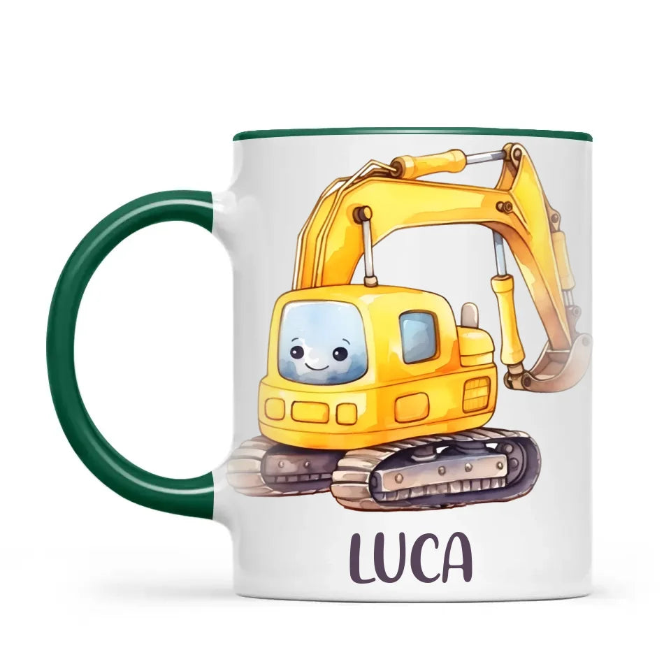 Happy Little Digger - Personalised Kids Mug