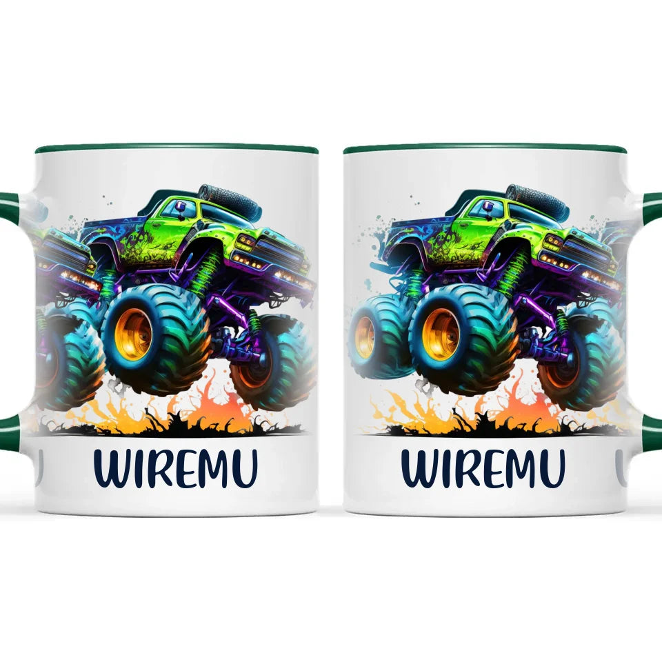 Neon Fury Truck - Personalised Kids Mug