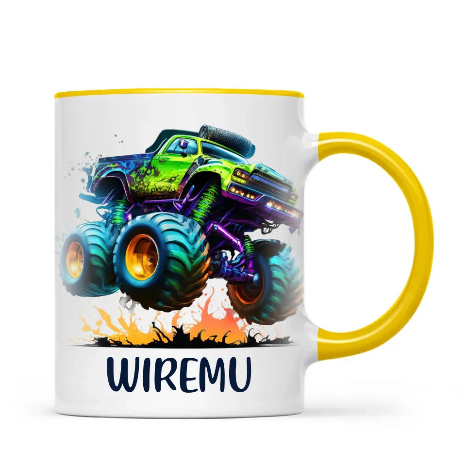 Neon Fury Truck - Personalised Kids Mug