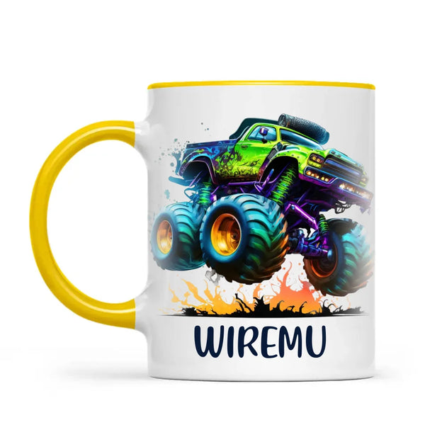 Neon Fury Truck - Personalised Kids Mug