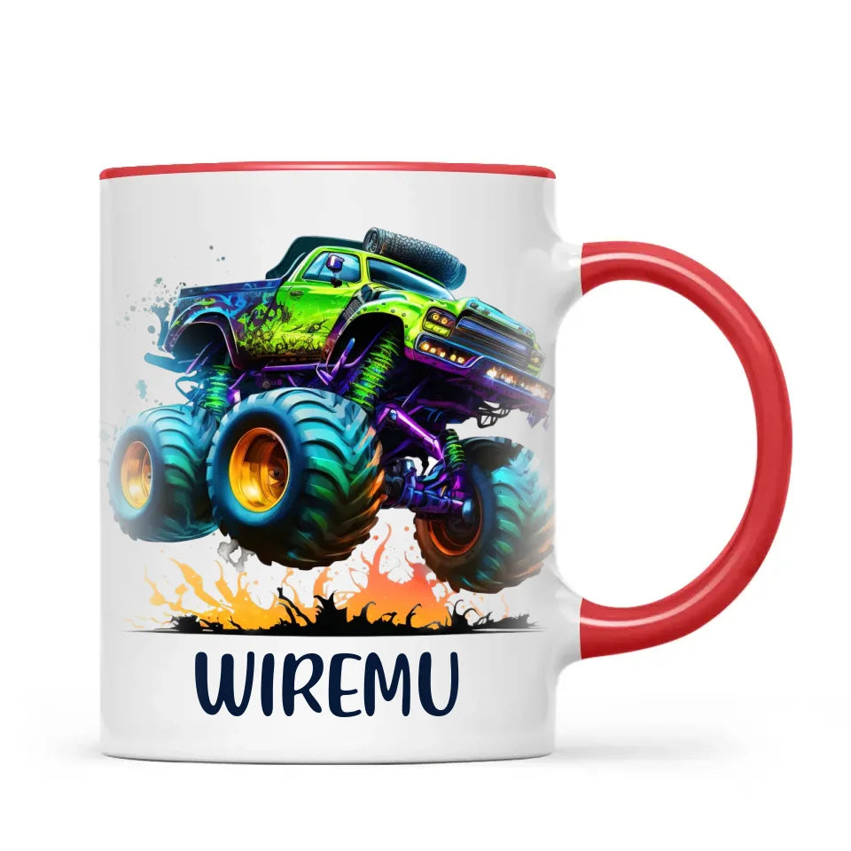 Neon Fury Truck - Personalised Kids Mug