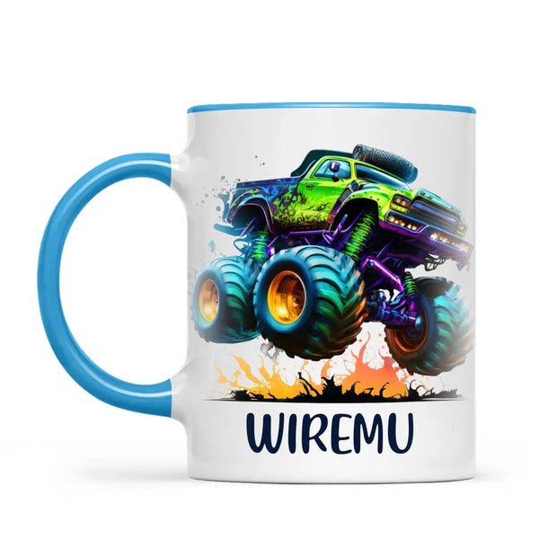 Neon Fury Truck - Personalised Kids Mug