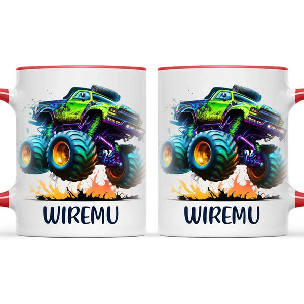 Neon Fury Truck - Personalised Kids Mug