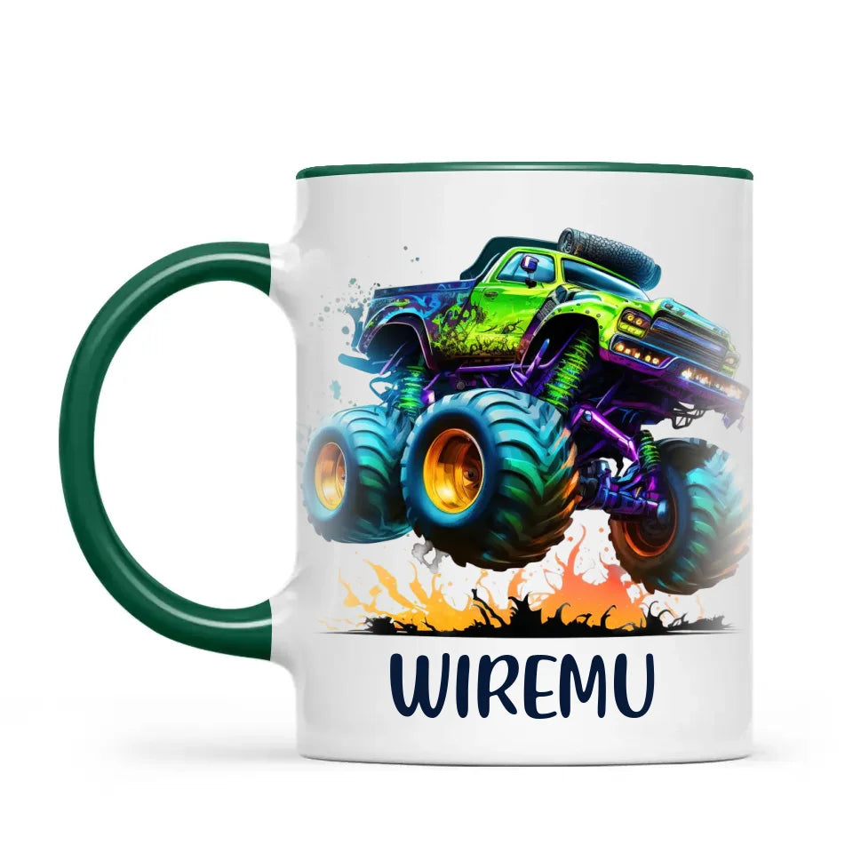 Neon Fury Truck - Personalised Kids Mug