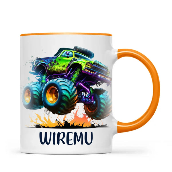 Neon Fury Truck - Personalised Kids Mug