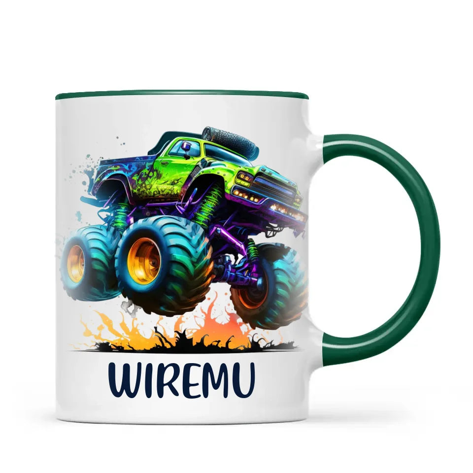 Neon Fury Truck - Personalised Kids Mug