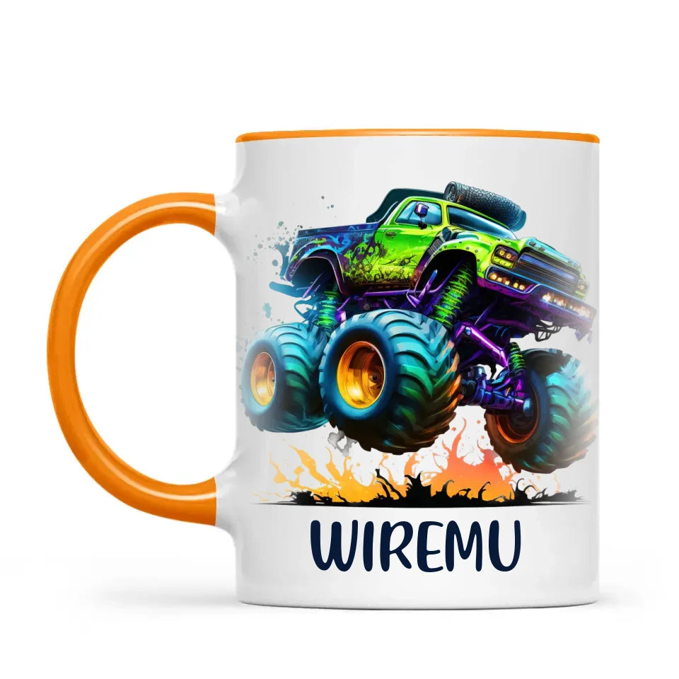 Neon Fury Truck - Personalised Kids Mug