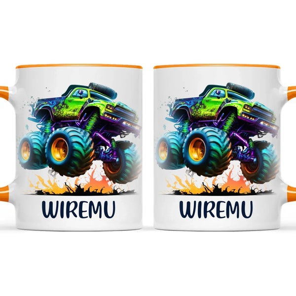 Neon Fury Truck - Personalised Kids Mug