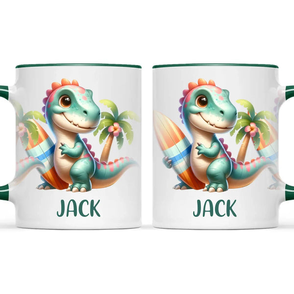 Wave Rider Dino - Personalised Kids Mug