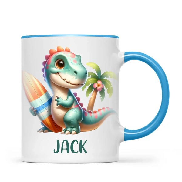 Wave Rider Dino - Personalised Kids Mug