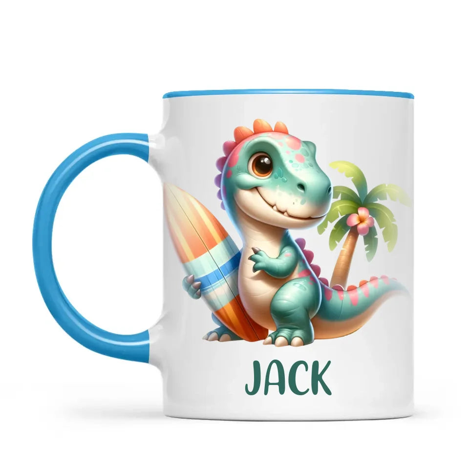 Wave Rider Dino - Personalised Kids Mug