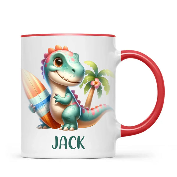 Wave Rider Dino - Personalised Kids Mug