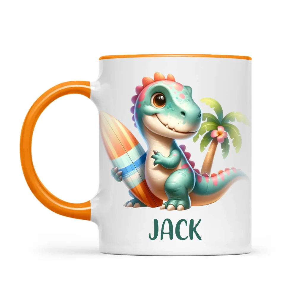 Wave Rider Dino - Personalised Kids Mug