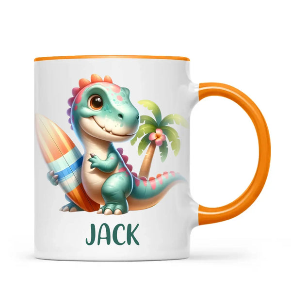 Wave Rider Dino - Personalised Kids Mug