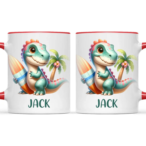 Wave Rider Dino - Personalised Kids Mug