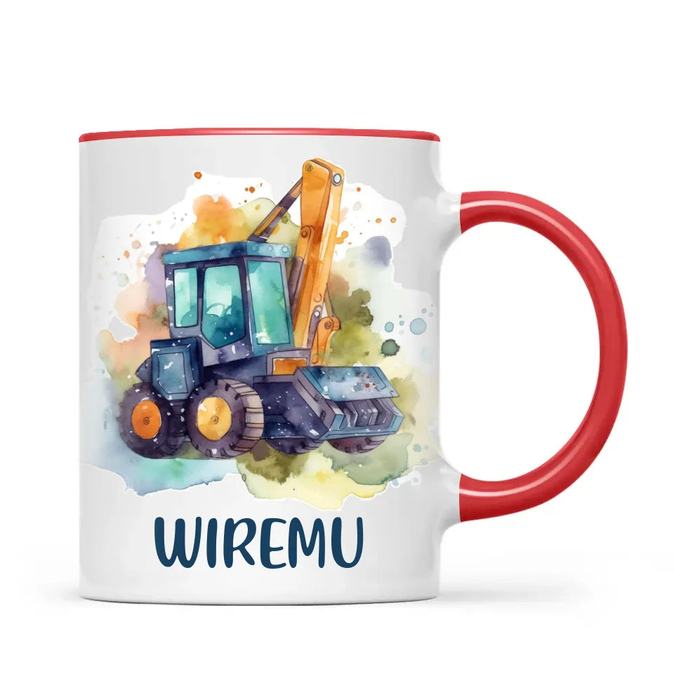 Splashy Digger Fun - Personalised Kids Mug