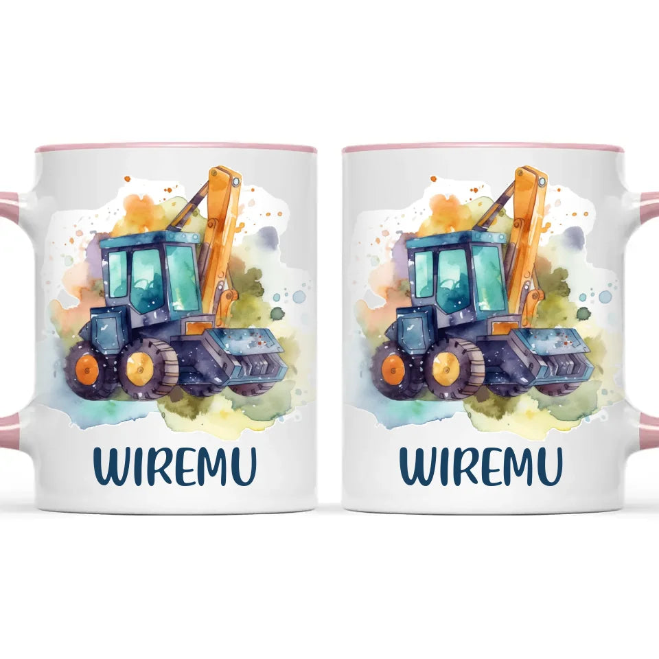 Splashy Digger Fun - Personalised Kids Mug