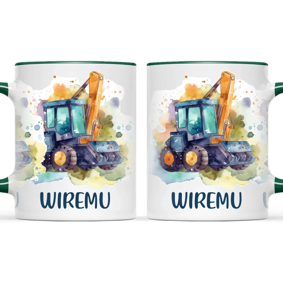 Splashy Digger Fun - Personalised Kids Mug