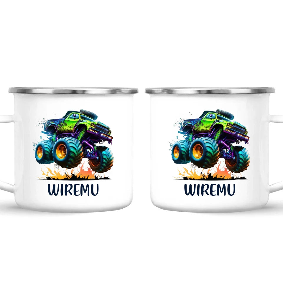 Neon Fury Truck - Personalised Kids Mug