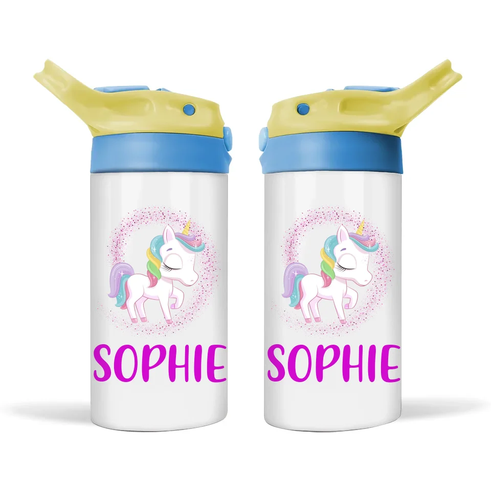 Sparkling Unicorn-Personalised Sippy Bottle