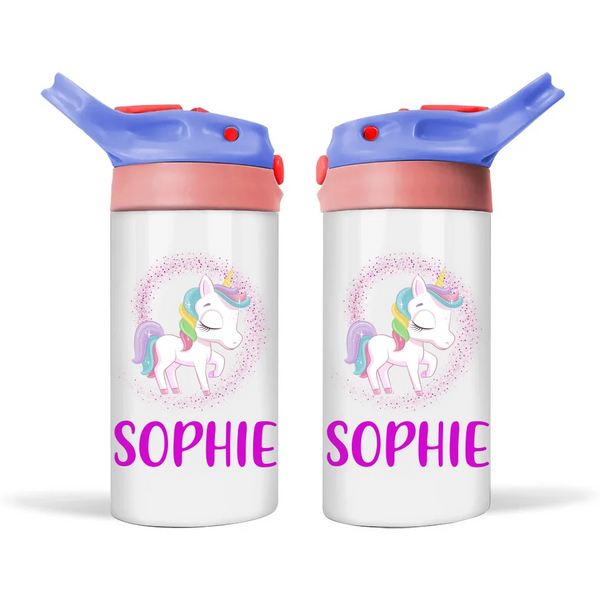 Sparkling Unicorn-Personalised Sippy Bottle