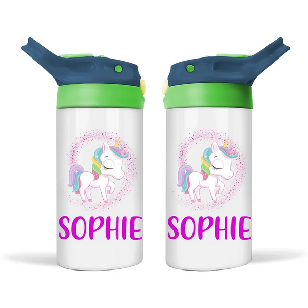 Sparkling Unicorn-Personalised Sippy Bottle